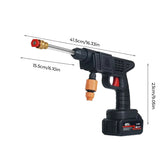 Cordless portable high-pressure water spray gun