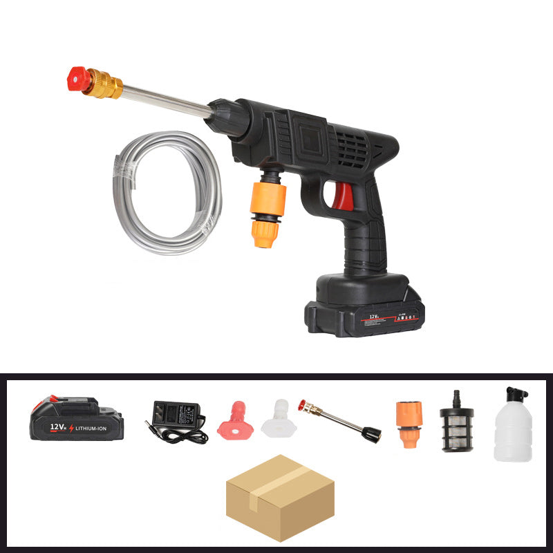 Cordless portable high-pressure water spray gun